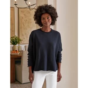 Frank & Eileen Women's Anna Long Sleeve Capelet Triple Fleece Cotton Sweatshirt